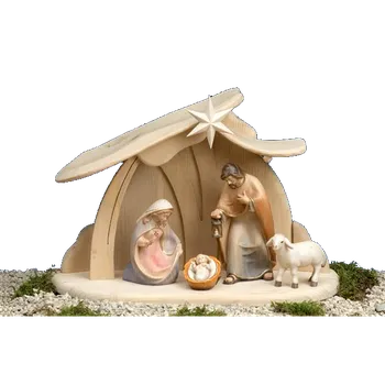 Vánoční dekorace Ornatis Sestava betlému Marie IV - 4 postavy Provedení: Přírodní bez malování, Velikost stojících figur dospělých postav: 9 cm Vánoční dřevěný ručně opracovaný betlém