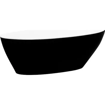 Vana Besco Volně stojící vana z litého mramoru Goya BW Matt 140x62 (160x70, 170x72) Barva: Bílá/černá, Rozměry (cm): 140,5x62,5, Typ a barva výpustě: Click-Clack standard, chrom