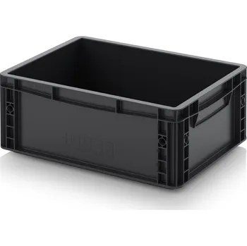 ESD euro přepravky 40 x 30 x 17 cm - Dopravní černá - materiál: ESD PP - ESD EG 43/17 HG