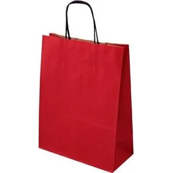 Papírová taška červená ExtraTWIST 240x110x330 mm s krouceným uchem