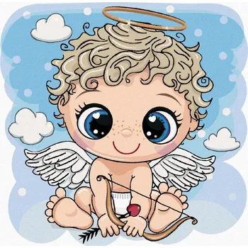 Diamondi Diamantové malování - ROZTOMILÝ ANDĚL Rozměr: 40x50 cm, Rámování: vypnuté plátno na rám