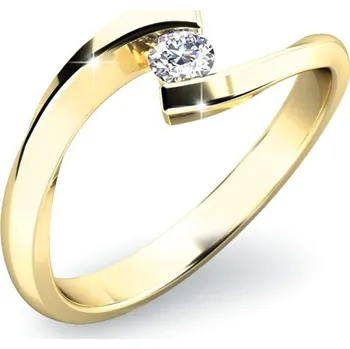 Prsten Zásnubní prsten žluté zlato 585/1000 přírodní diamant 0.055 ct G/SI ZP-10818D-ZL velikost 62