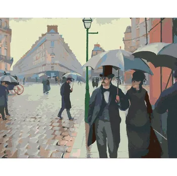 Diamondi Diamantové malování - PARIS STREET; RAINY DAY (GUSTAVE CAILLEBOTTE) Rozměr: 40x50 cm, Rámování: vypnuté plátno na rám