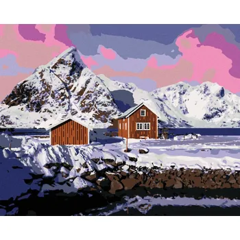 Hračka Diamondi Diamantové malování - ÚŽASNÁ KRAJINA LOFOTSKÝCH OSTROVŮ Rozměr: 40x50 cm, Rámování: bez rámu a bez vypnutí plátna