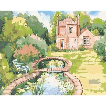 Hračka Diamondi Diamantové malování - MALÝ ZAHRADNÍ HRAD MOLLY LODGE Rozměr: 40x50 cm, Rámování: bez rámu a bez vypnutí plátna