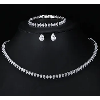 Souprava šperků B-TOP Dámská zirkonová souprava Elena - bílé pozlacení