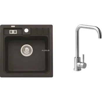 Granitový dřez Alveus Niagara 20 ČERNÁ SET - různé typy baterií Dřez / Set: Set, Baterie: Set Angle