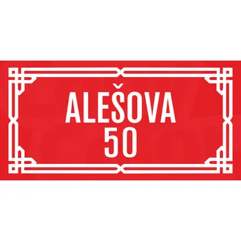 Speciální papír Cedule/tabule k označení ulice (pražská) - červená, bílá