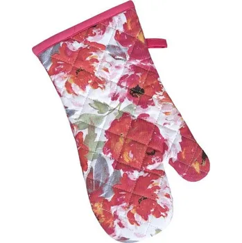 Chňapka SCANquilt chňapka RUKAVICE DEKORO pivoňky červená 18 x 32 cm