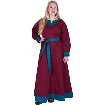 Karnevalový kostým Battle Merchant Vikingské šaty Jonah, 9.-10. století, vínově červená/benzínová