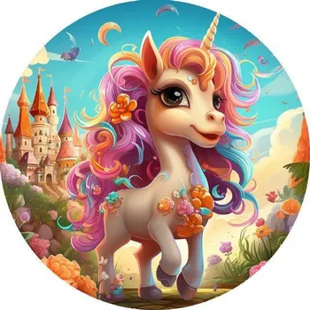 Přisada na vaření a pečení Jedlý papír Unicorn před zámkem - PICTURE