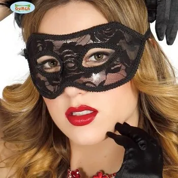 Karnevalový doplněk Guirca Škraboška s krajkou černá