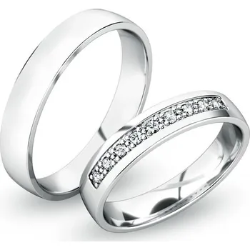 Prsten Snubní prsteny bílé zlato 585 zirkon 0.135 ct G/SI SP-61058