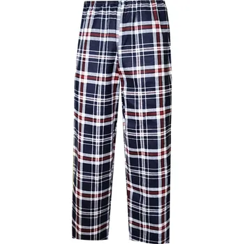 Pánské pyžamo Pánské Pyžamové kalhoty Flanel Foltýn dlouhé vínovo modrá kostka Velikost: 3XL