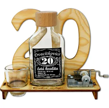 Žertovný předmět Značka na výročí 20 let s flašinetem