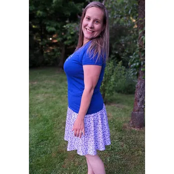 Dámská sukně Sukénka s všitýma kraťáskama Modrotisk I - bílá Legíny - velikost: XXL