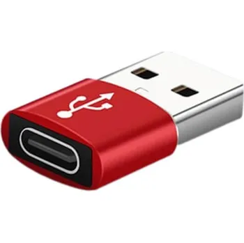 Redukce Redukce adaptér s adaptér USB samec/USB-C samice červená