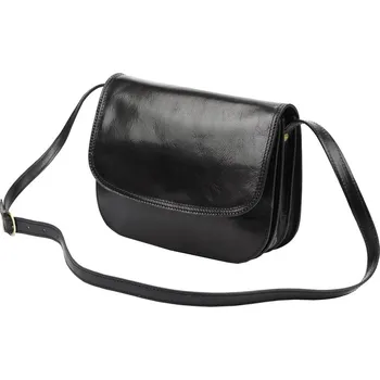 Kabelka Lovecká černá středně velká kožená crossbody kabelka Florence no. 13