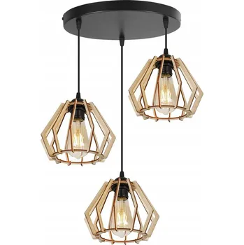 Závěsné svítidlo Timber, 3x dřevěné stínítko,