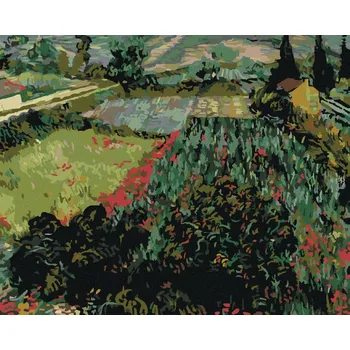 Hračka Diamondi Diamantové malování - POLE S MÁKY (VINCENT VAN GOGH) Rozměr: 40x50 cm, Rámování: bez rámu a bez vypnutí plátna
