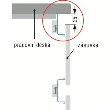 Nábytkové kování Úchytový profil 4100 mm hliník natural
