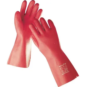 Pracovní rukavice CERVA RUKAVICE STANDARD PVC ČERVENÉ 10