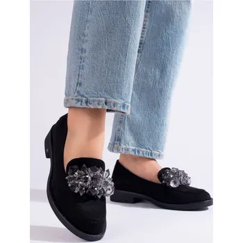 Dámské polobotky Jedinečné polobotky dámské černé bez podpatku 37