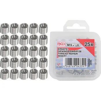 Závitořezný nástroj BGS 9435-1, Sada náhradních závitových vložek | M9 x 1,25 | 25dílná