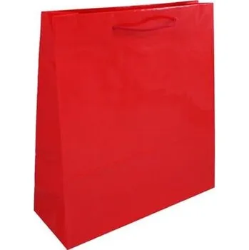 Papírová taška červená Milano 360x120x400 mm LESKLÁ laminace