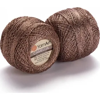 Příze Yarn Art příze Camellia 429 oříšková se stříbrnou nitkou