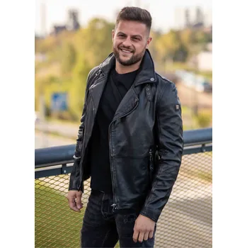 Pánský křivák Pánský černý kožený křivák Maxim Divoký býk Velikost XXXL