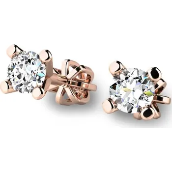 Náušnice Dámské náušnice růžové zlato 585/1000 přírodní diamant 0.150 ct G/SI 10832-CV-DIA