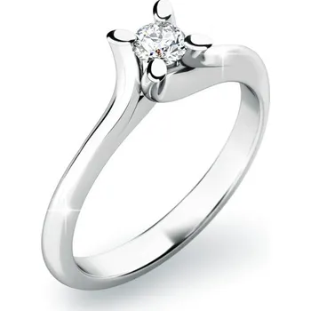 Prsten Dámský prsten bílé zlato 585/1000 přírodní diamant 0.075 ct G/SI 10806D velikost 46