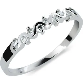 Prsten Zásnubní prsten bílé zlato 585/1000 přírodní diamant 0.108 ct ZP2086D velikost 50