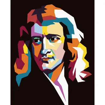 Hračka Diamondi Diamantové malování - BAREVNÝ ISSAC NEWTON Rozměr: 40x50 cm, Rámování: bez rámu a bez vypnutí plátna