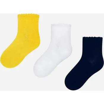 dívčí kotníkové žluté, bílé a modré ponožky Mayoral 10788 velikost 18-20