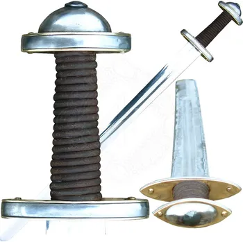 Replika zbraně Krutský Vikinský meč Ljufu s mosazným zdobením, Třída B