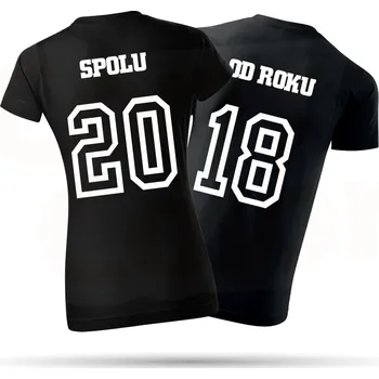 Gravírování Černá trička pro páry - Spolu od roku..