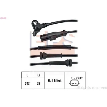 Přislušenství brzdového systému Snímač, počet otáček kol EPS 1.960.200