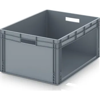 paleta Skladové otevřené přepravky v euro formátu SK 80 x 60 x 42 cm - Stříbrošedá - materiál: PP - SK L 86/42