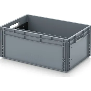 paleta Euro přepravka S podélnou dělicí stěnou 60 x 40 x 27 cm - Stříbrošedá - materiál: PP - EG GEF LT 6427