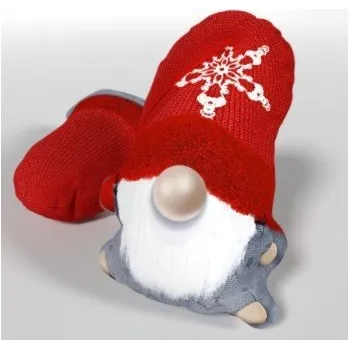 Vánoční dekorace Vánoční polštářek Skřítek - červený