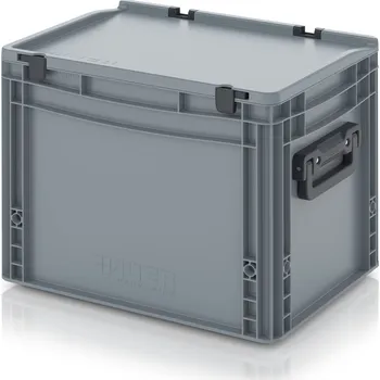 paleta Euro přepravky kufry 2GS 40 x 30 x 33,5 cm - Stříbrošedá - materiál: PP - ED 43/32 HG 2G