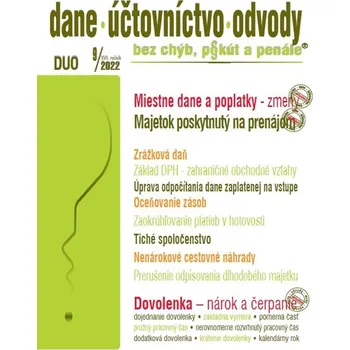 Umění DUO 9/2022 – Miestne dane a poplatky, Nárok a čerpanie dovolenky