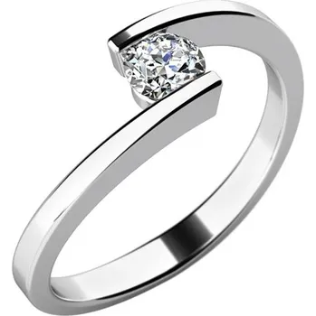 Prsten Zásnubní prsten bílé zlato 585/1000 přírodní diamant 0.130 ct G/SI ZP-10762D velikost 45