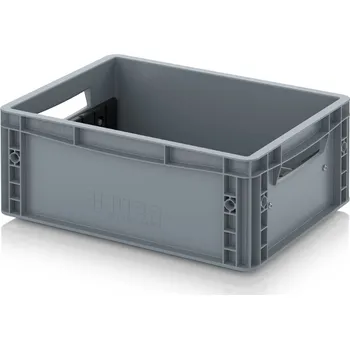 paleta Euro přepravka S podélnou dělicí stěnou 40 x 30 x 17 cm - Stříbrošedá - materiál: PP - EG GEF LT 4317