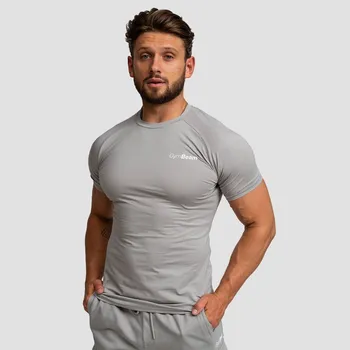 GymBeam Tričko Fitted TRN Grey XXL šedá