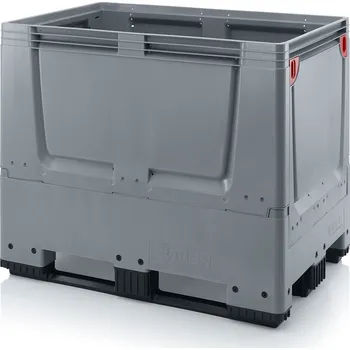 paleta Skládací big boxy uzavřené 120 x 80 x 100 cm, 3 ližiny - Stříbrošedá - materiál: 1 A nový materiál - KLG 1208K