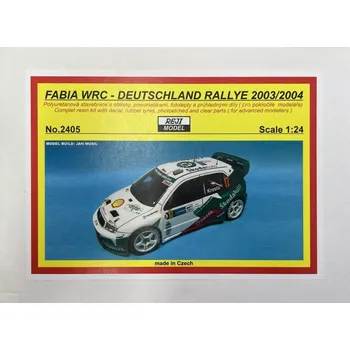 Plastikový model Reji model 1/24 Škoda Fabia WRC Deutschland Rallye 2003/2004