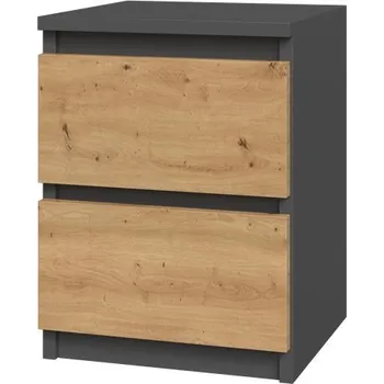 Noční stolek Nábytek PEGAS s.r.o. Noční stolek MALVÍNA M2, Antracit/Dub artisan